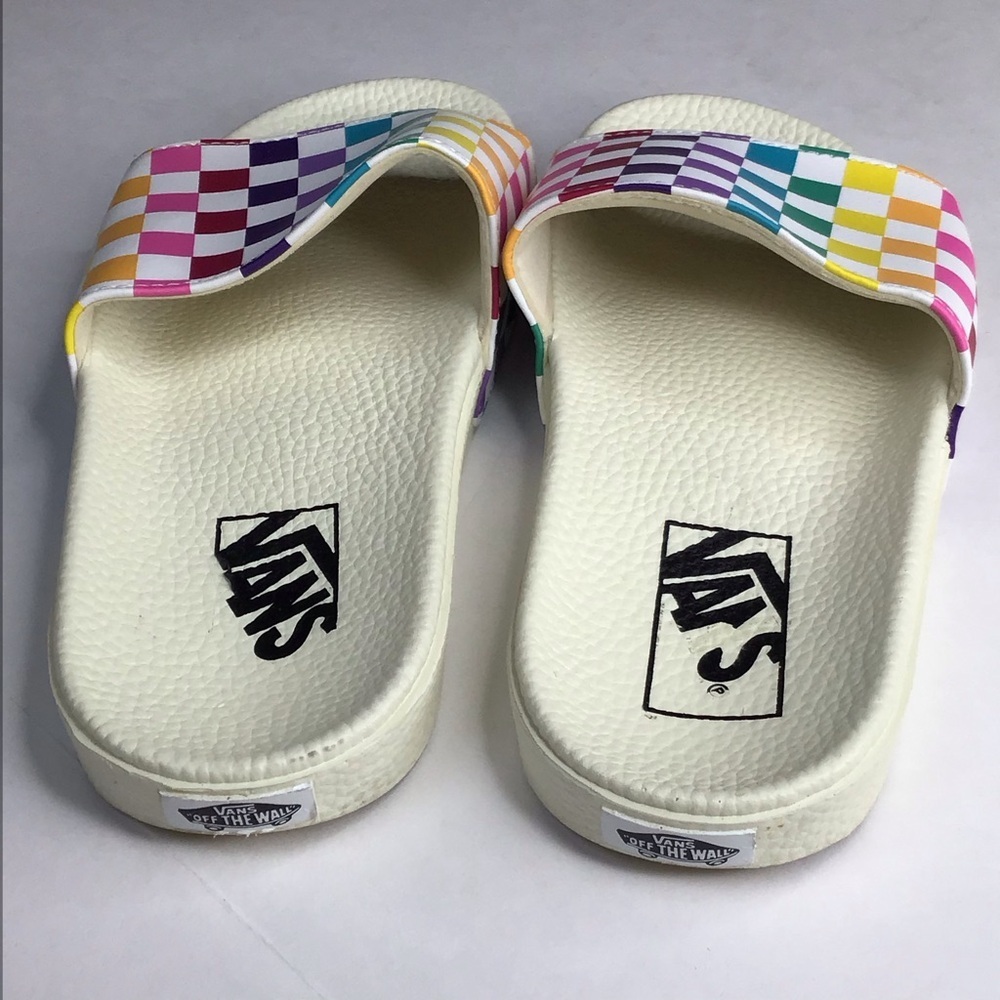 Vans Rainbow Checkered Slides Size 7. - image 5